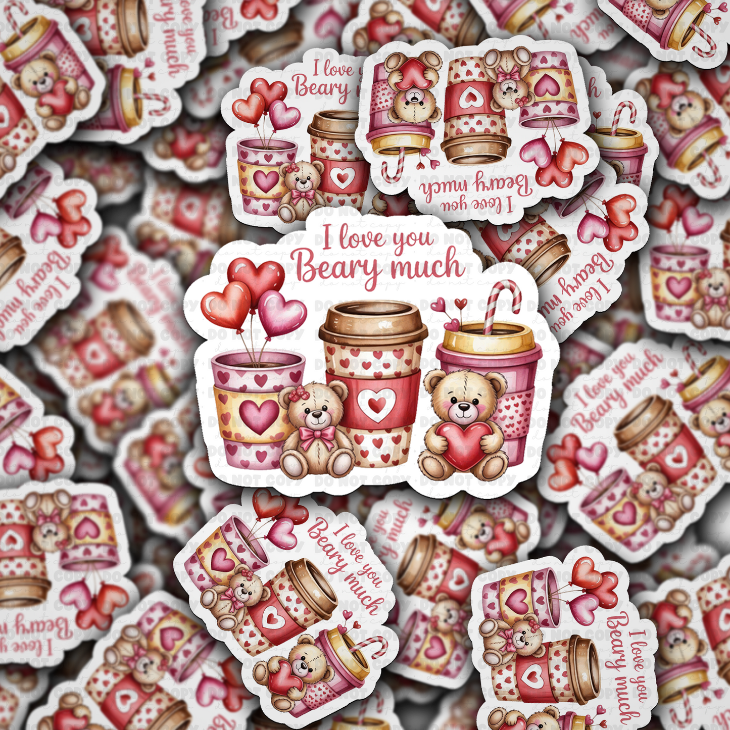 I love you beary much sticker