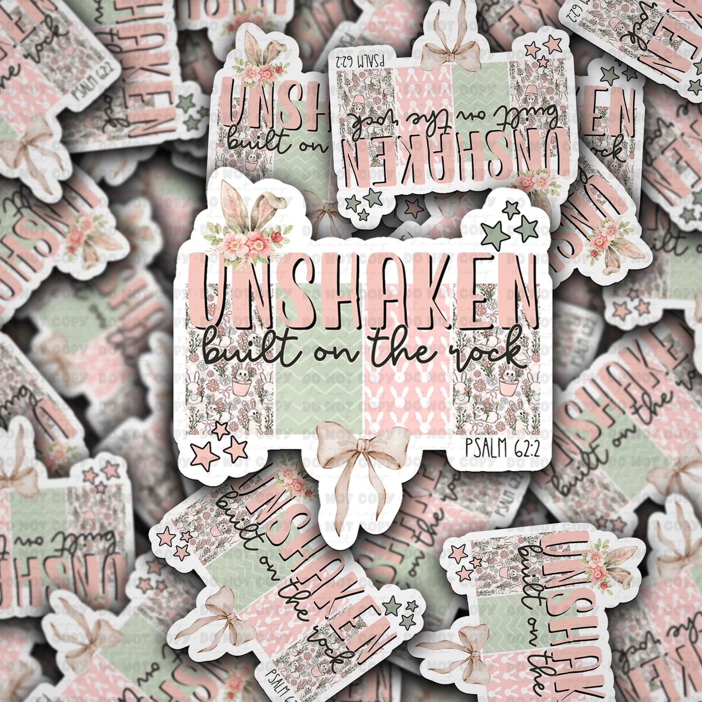 Unshaken built on the rock sticker