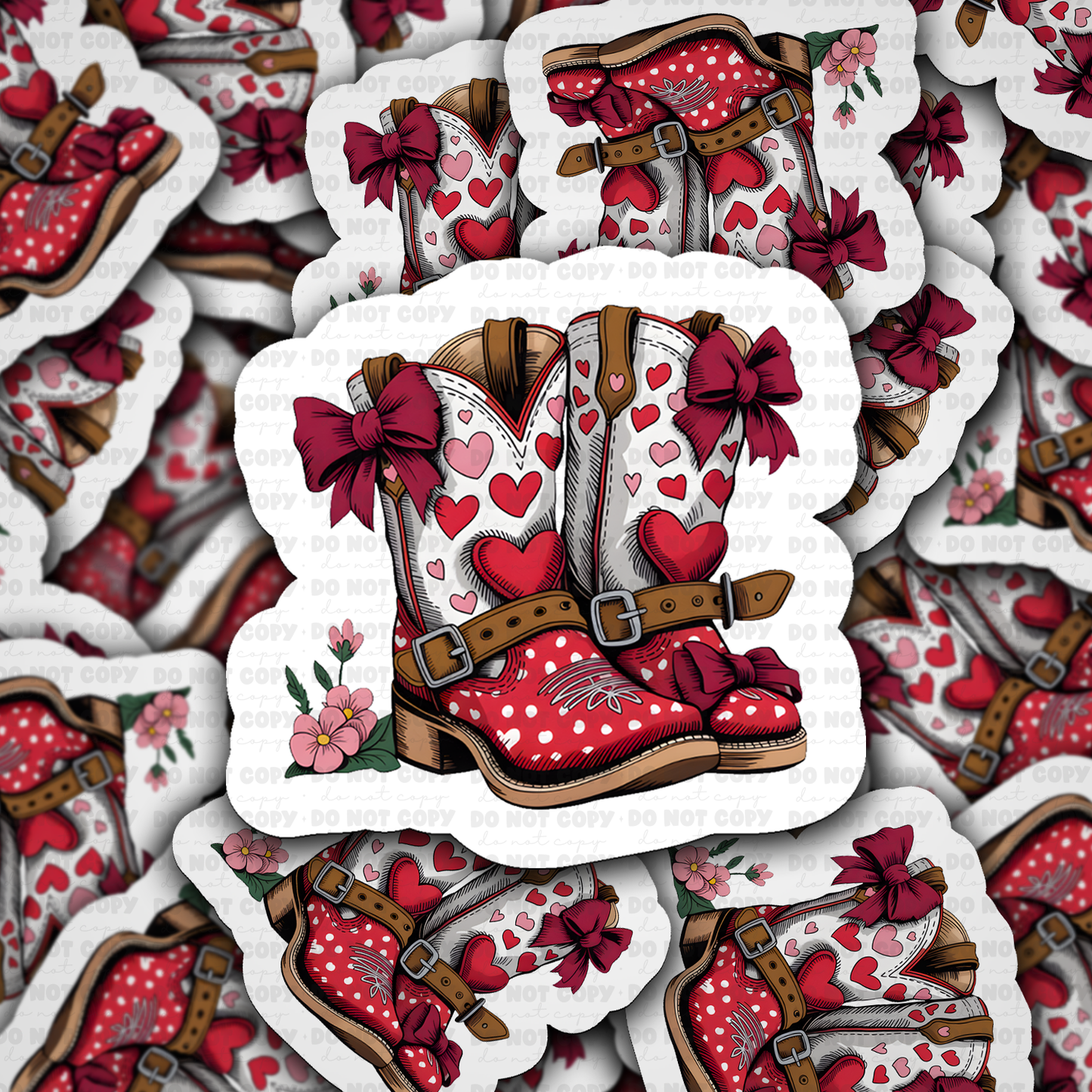 Valentines boot sticker