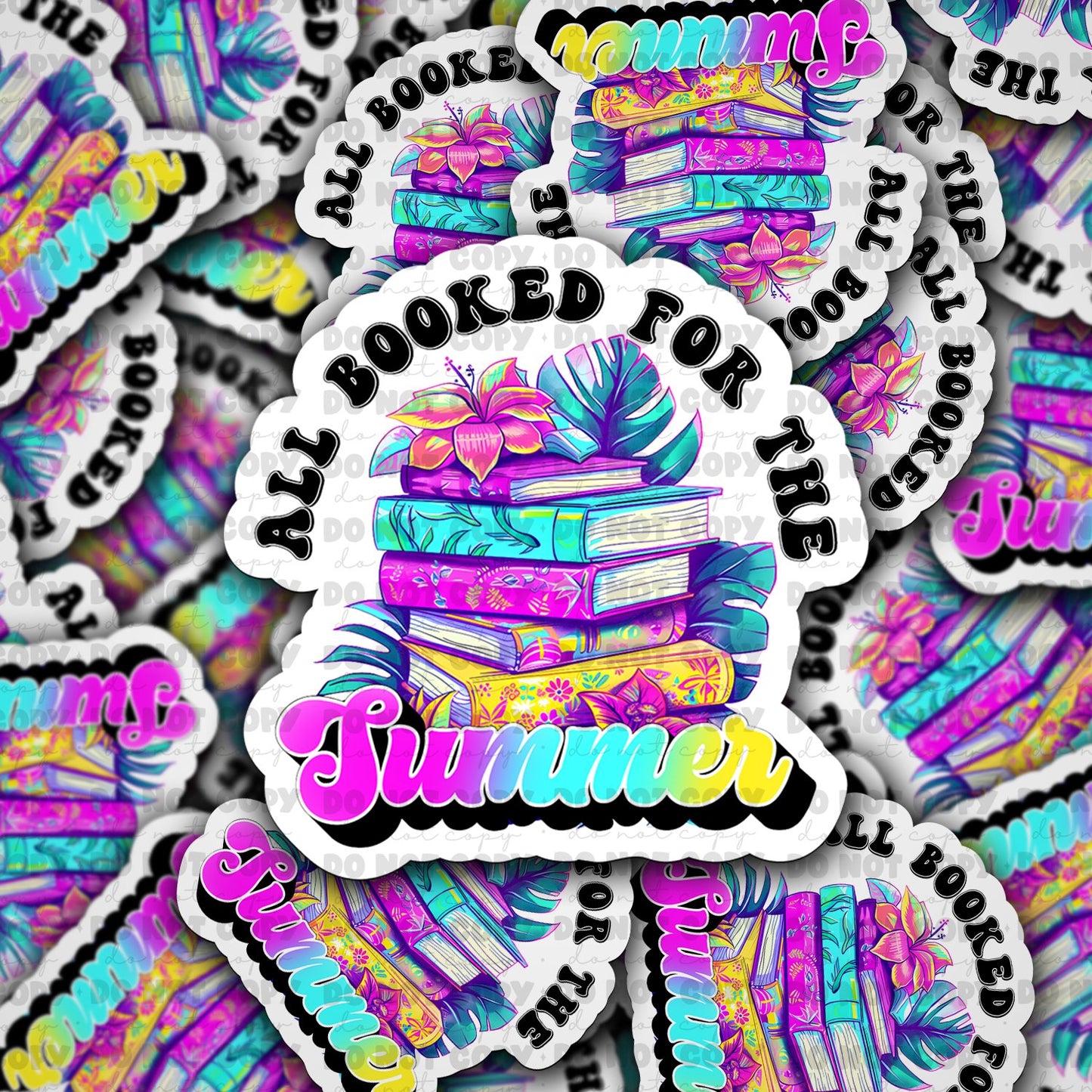 All booked for the summer sticker