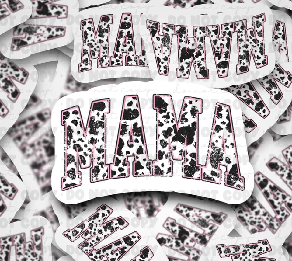 Mama cow print sticker