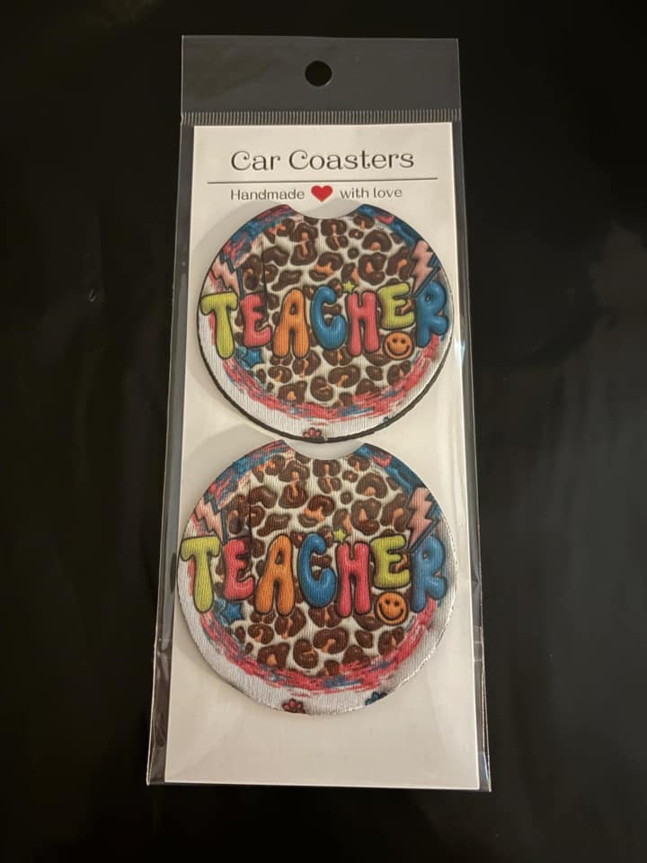 Teacher car coaster set