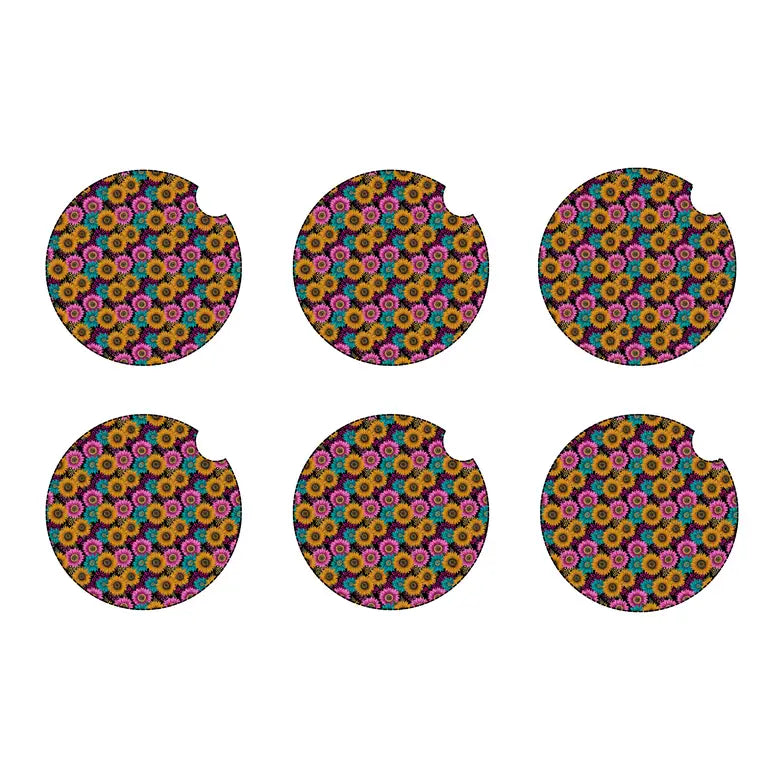 sunflowers car coaster set