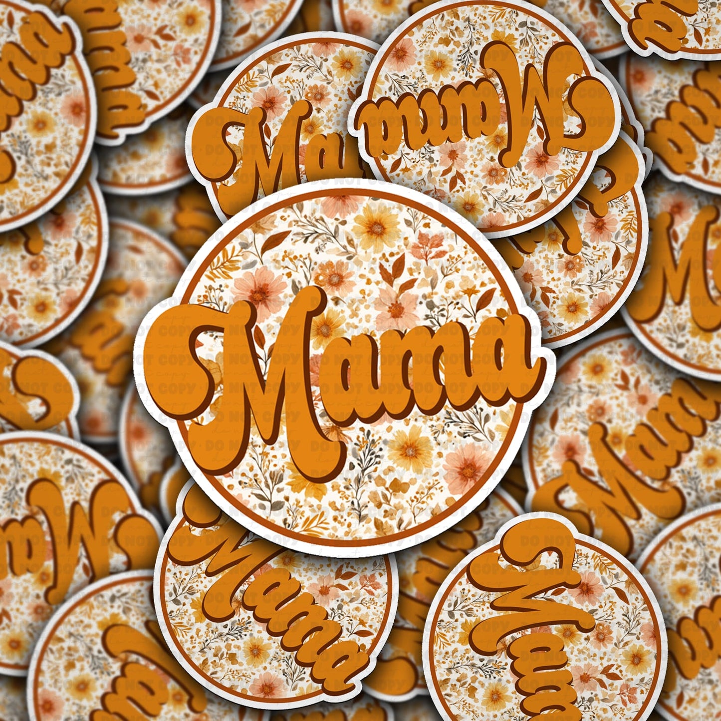 Fall mama circle sticker