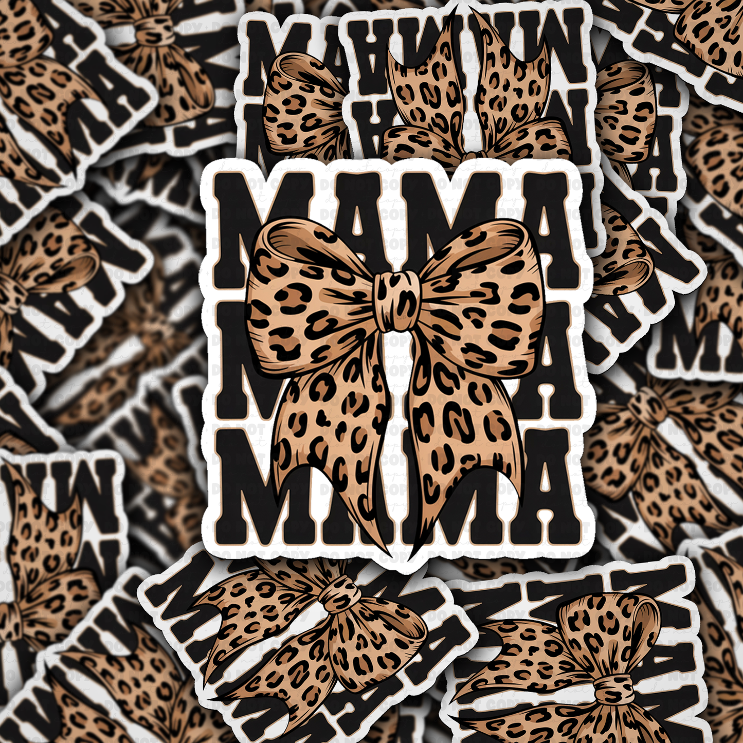 Mama leopard shop sticker