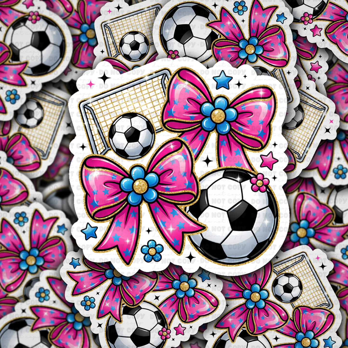 Soccer bows sticker