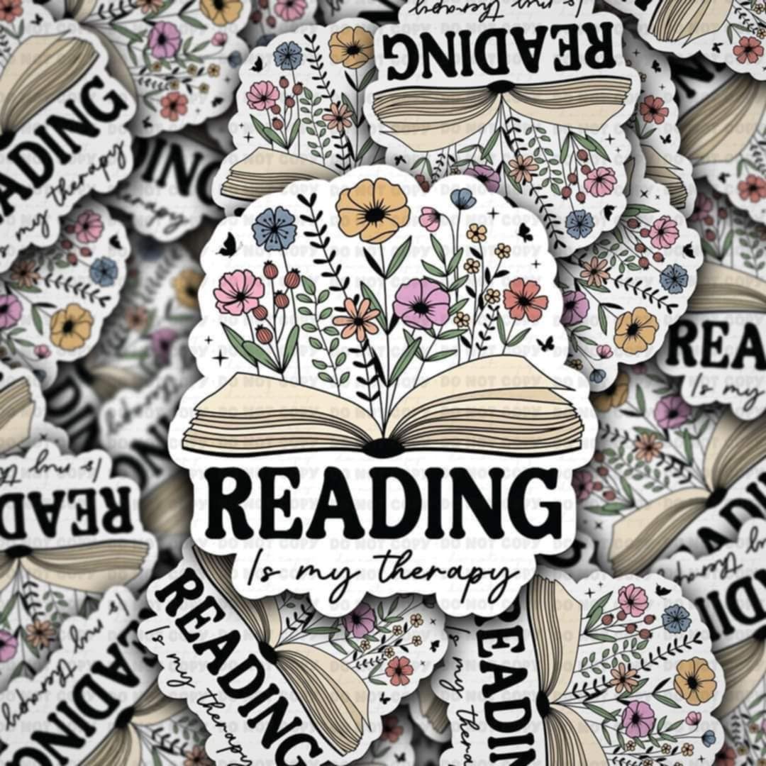 Reading is my therapy sticker