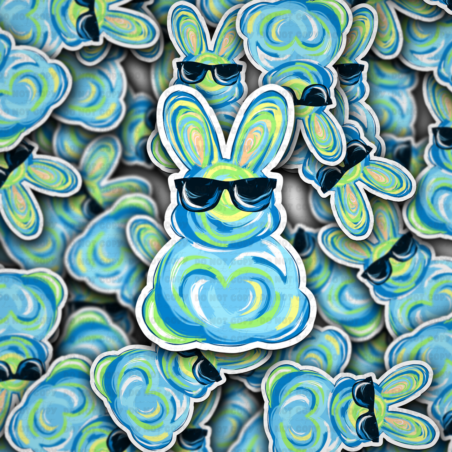 Blue bunny sticker
