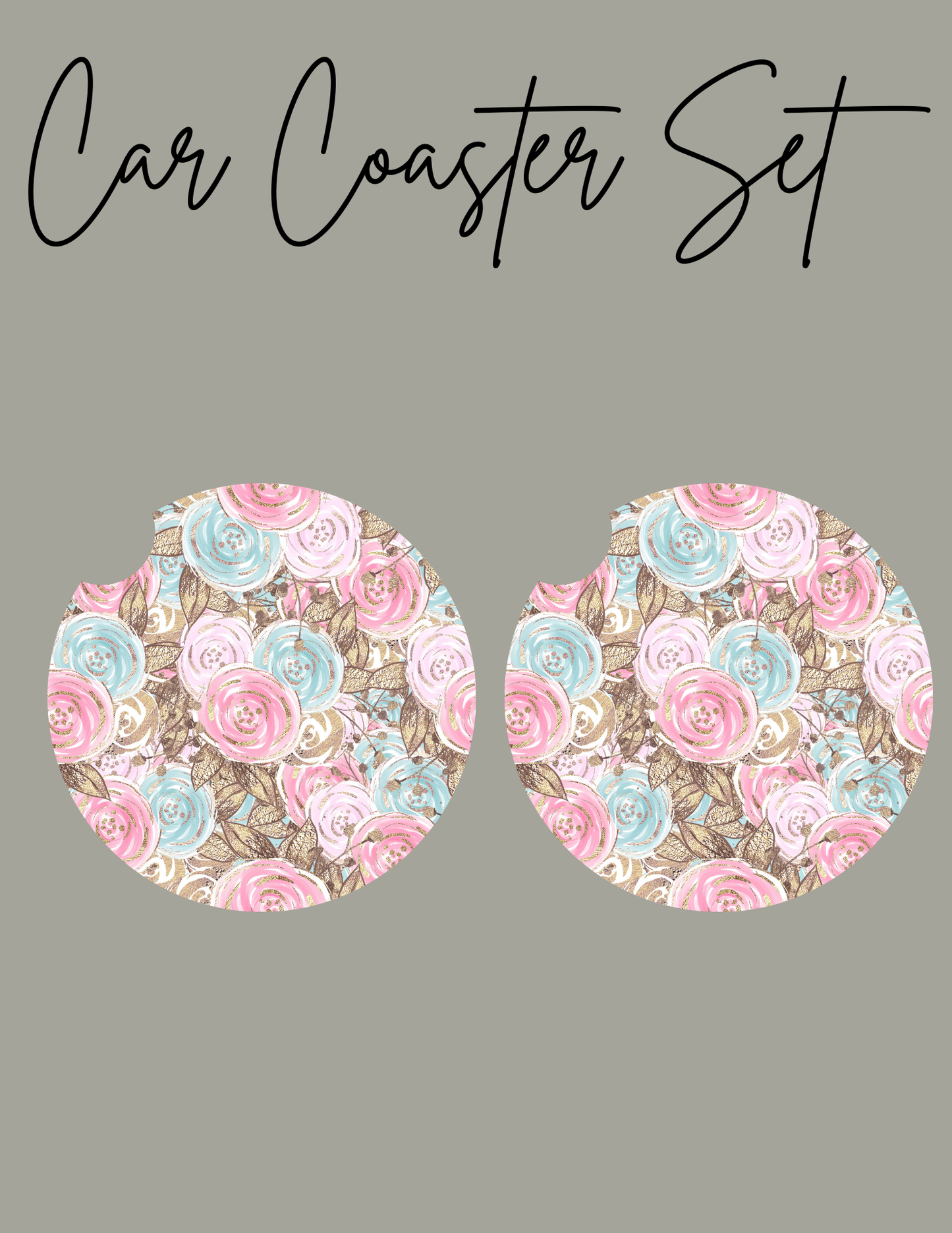 Flower car coaster set