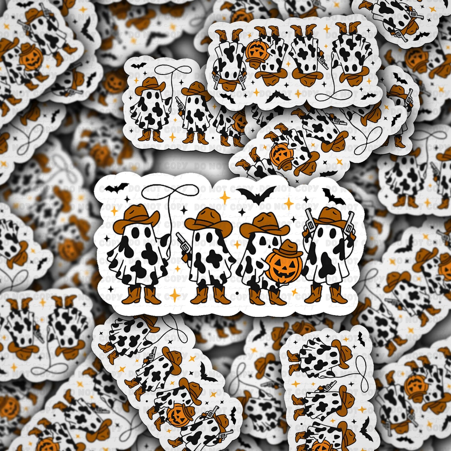 Cow print ghost sticker