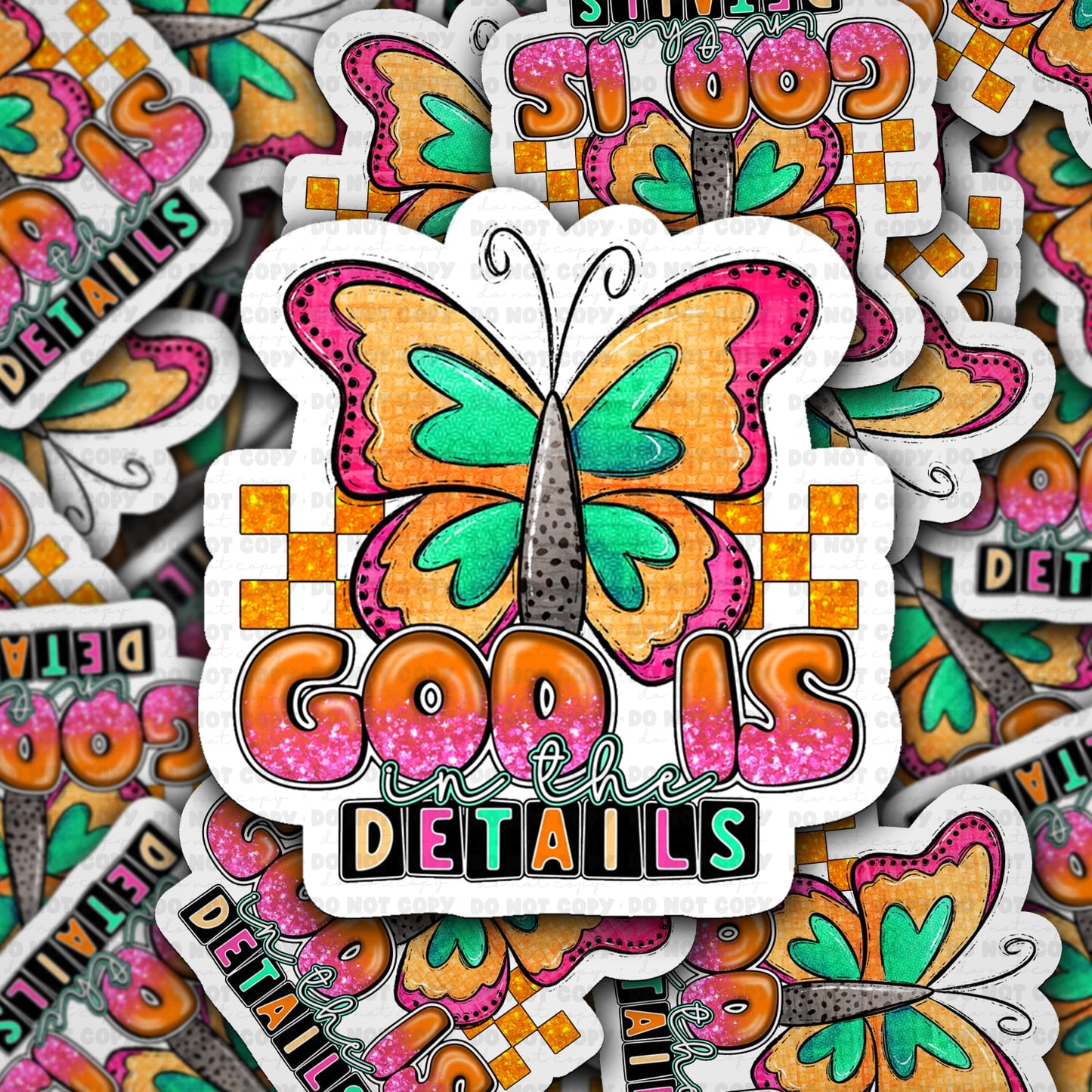 God is in the details sticker