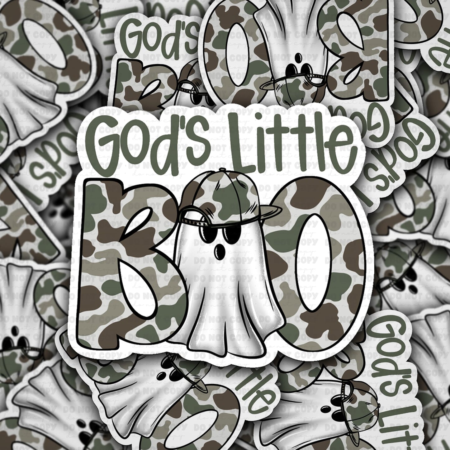 Gods little boo camo sticker