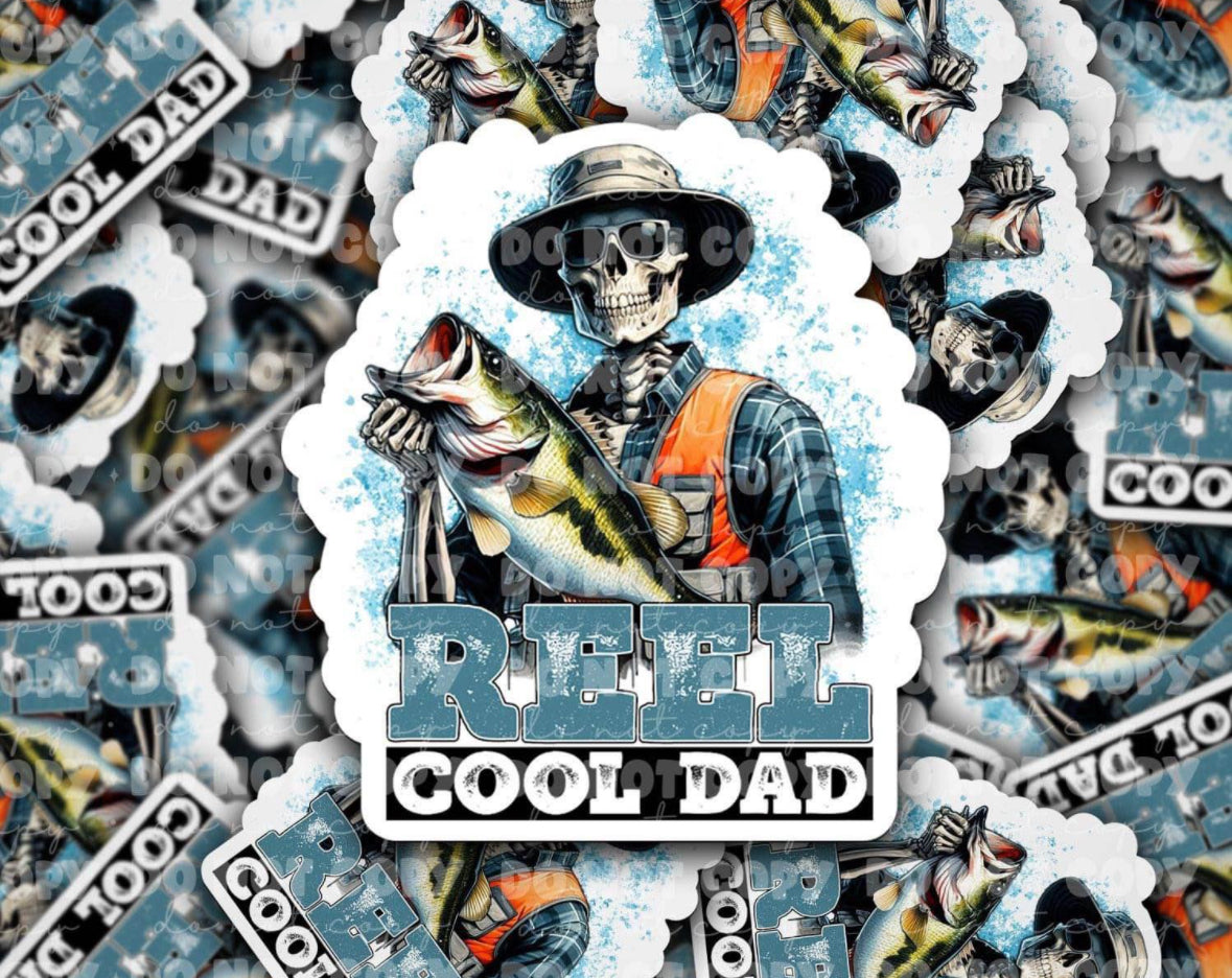 Reel cool dad sticker