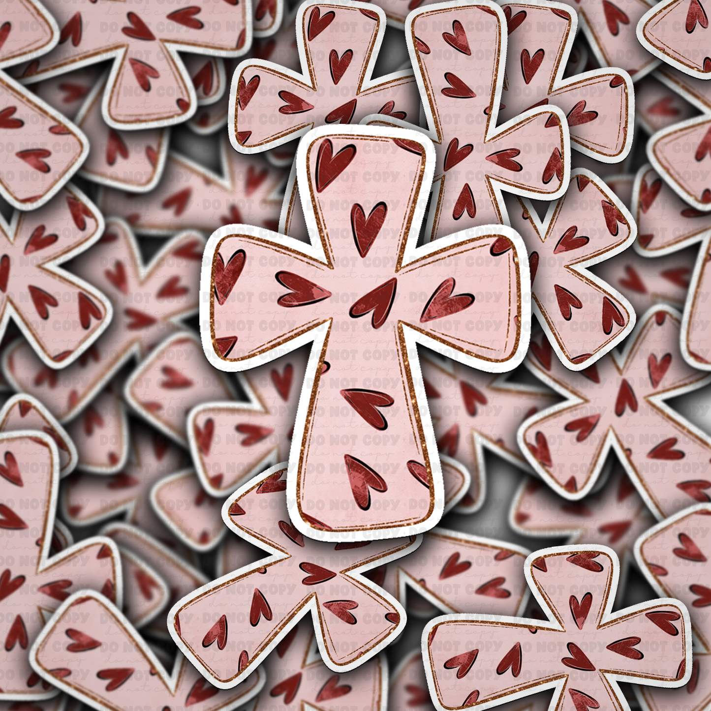 Valentines cross sticker