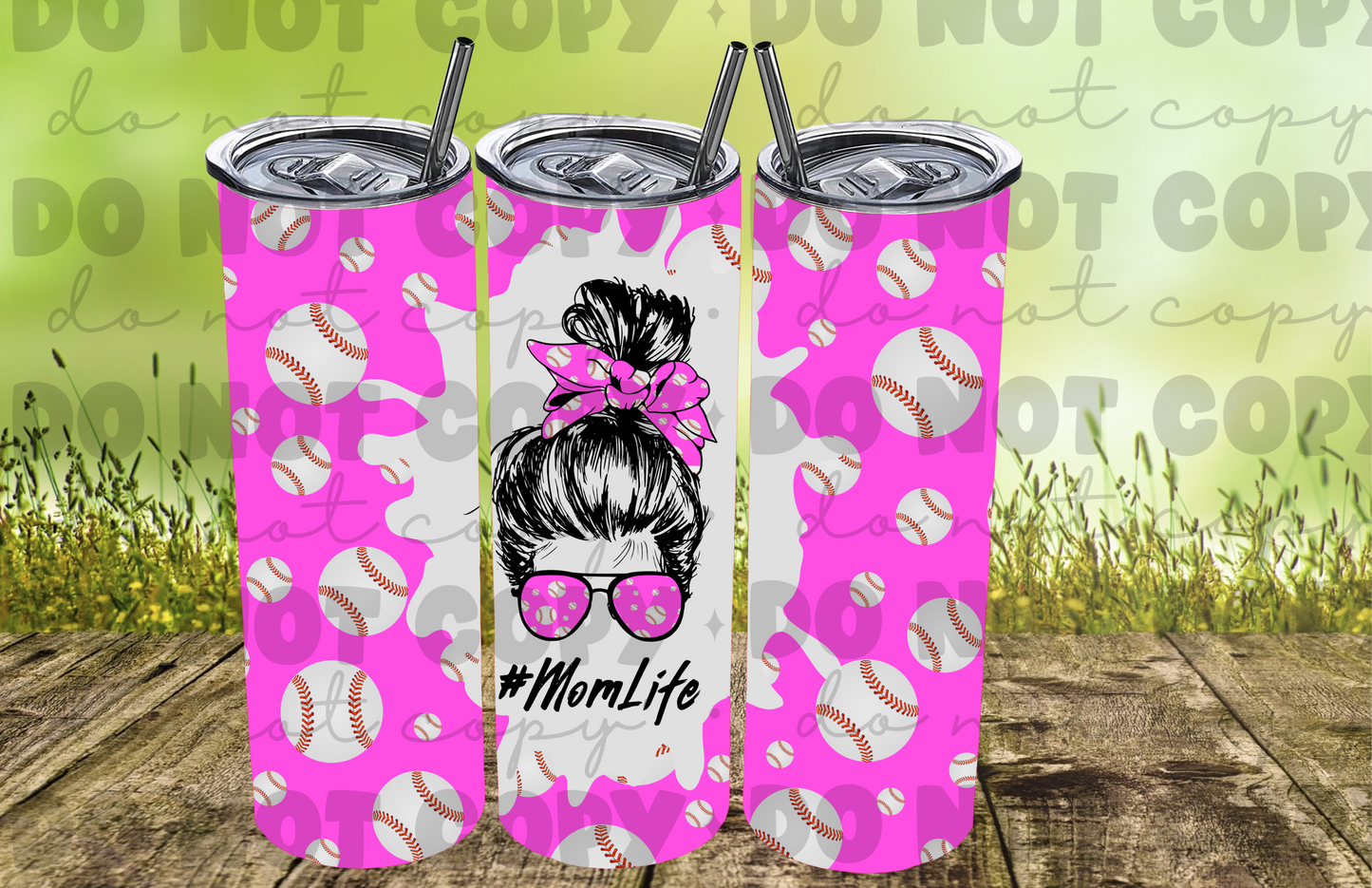 Baeball mom life tumbler