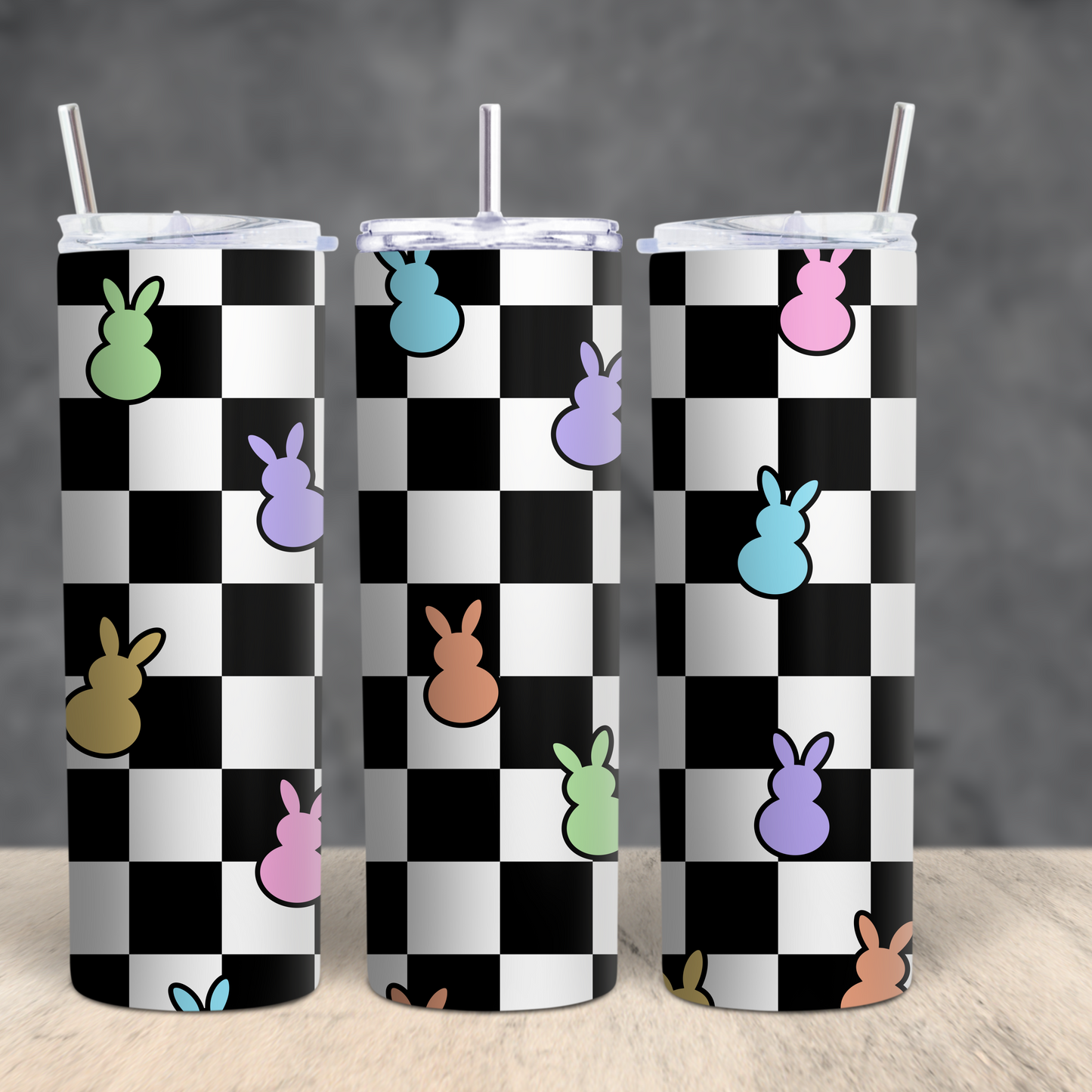 Easter checkered tumbler