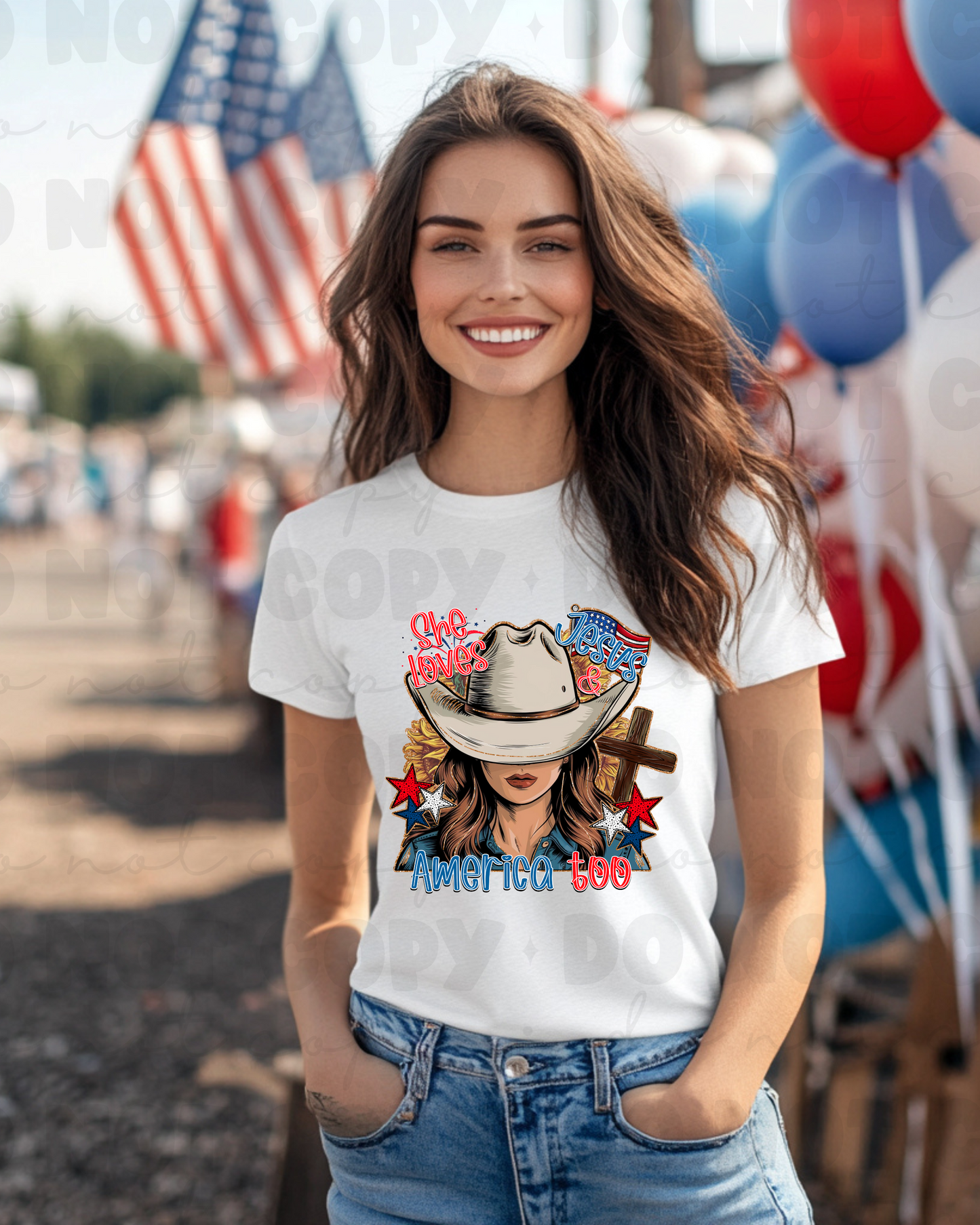 She loves Jesus and America too print