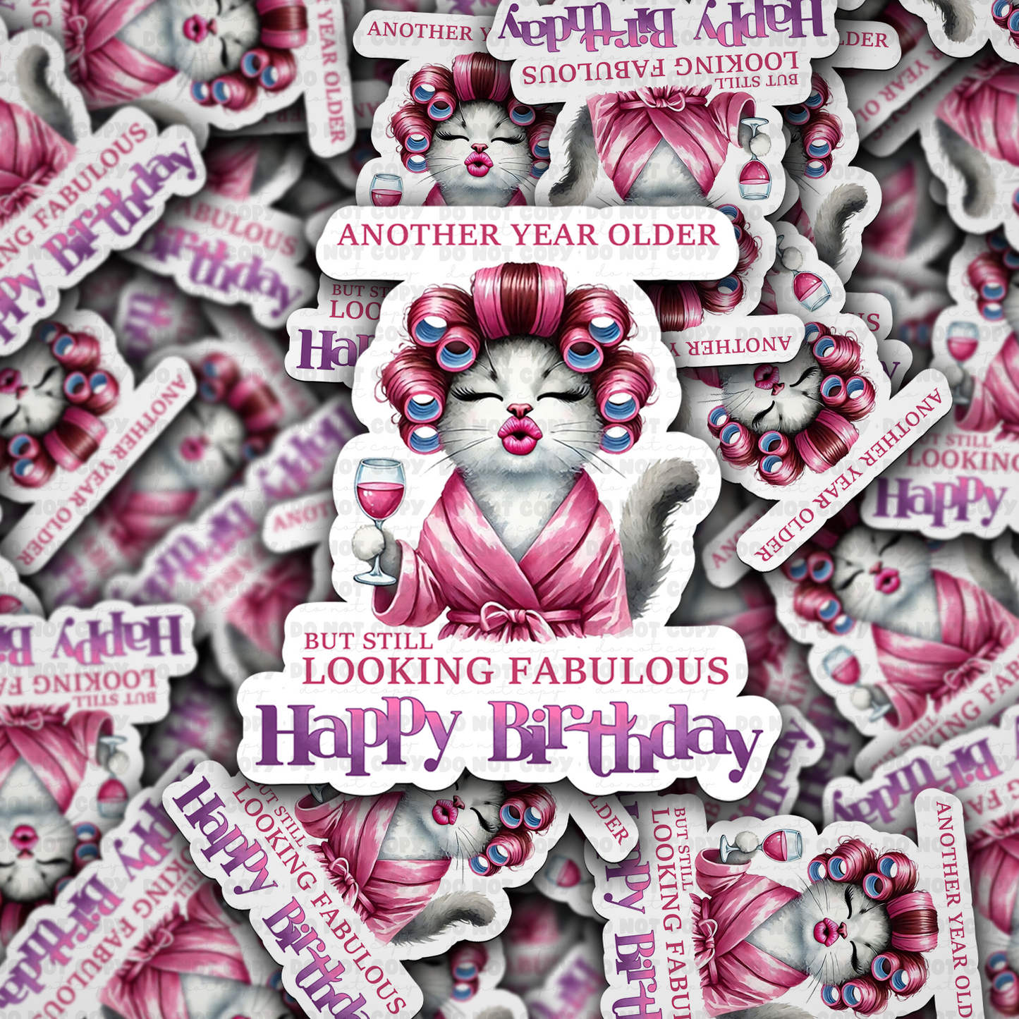 Another year older happy birthday sticker