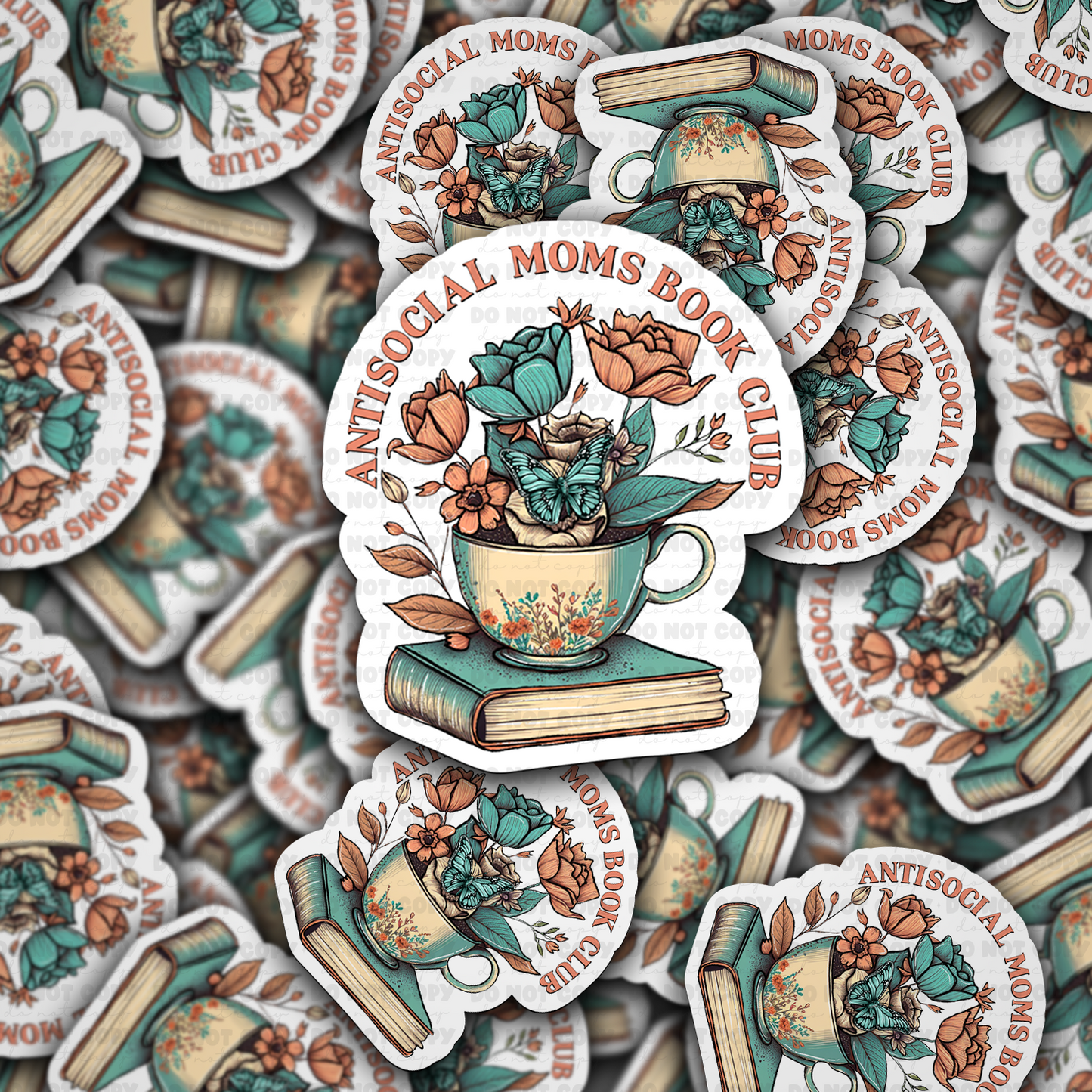 Antisocial moms book club sticker
