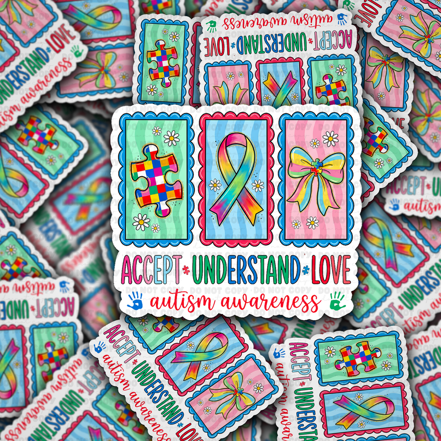 Accept autism awareness sticker