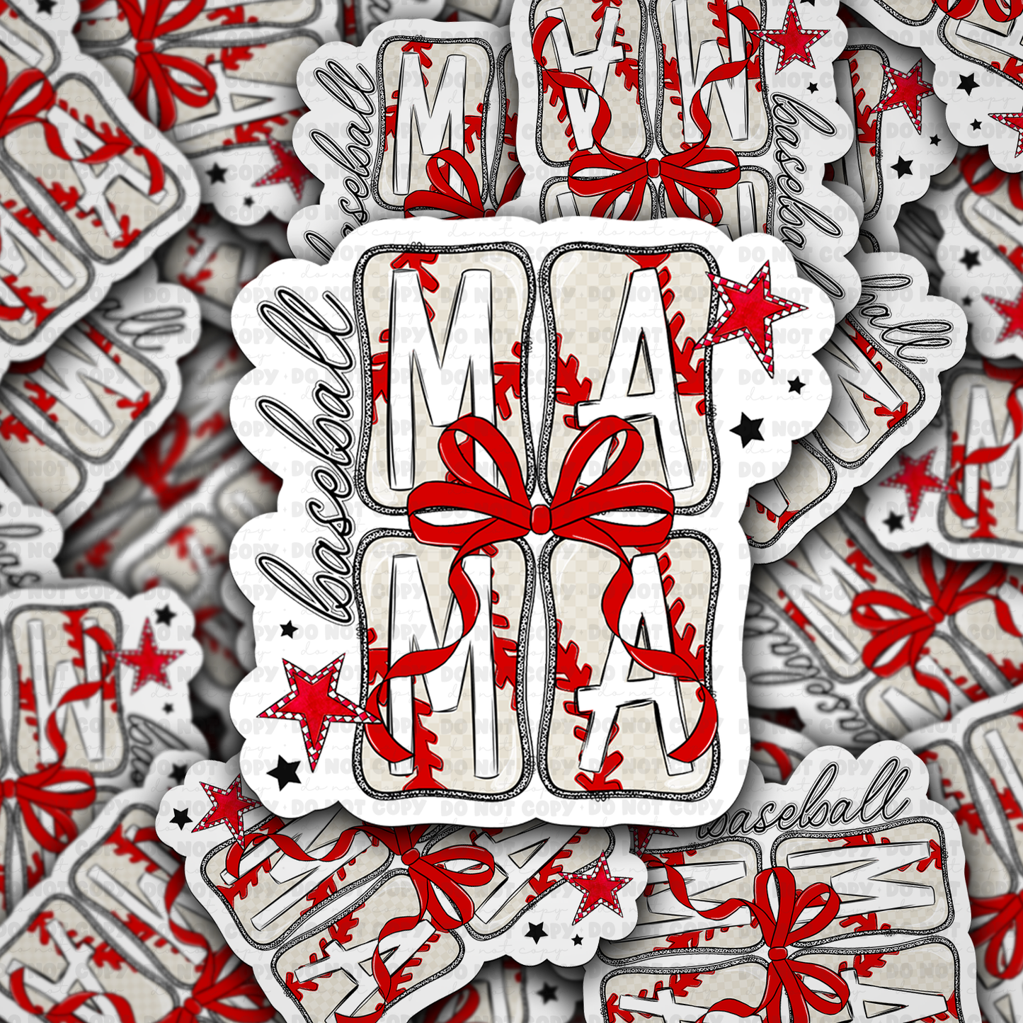 baseball mama sticker