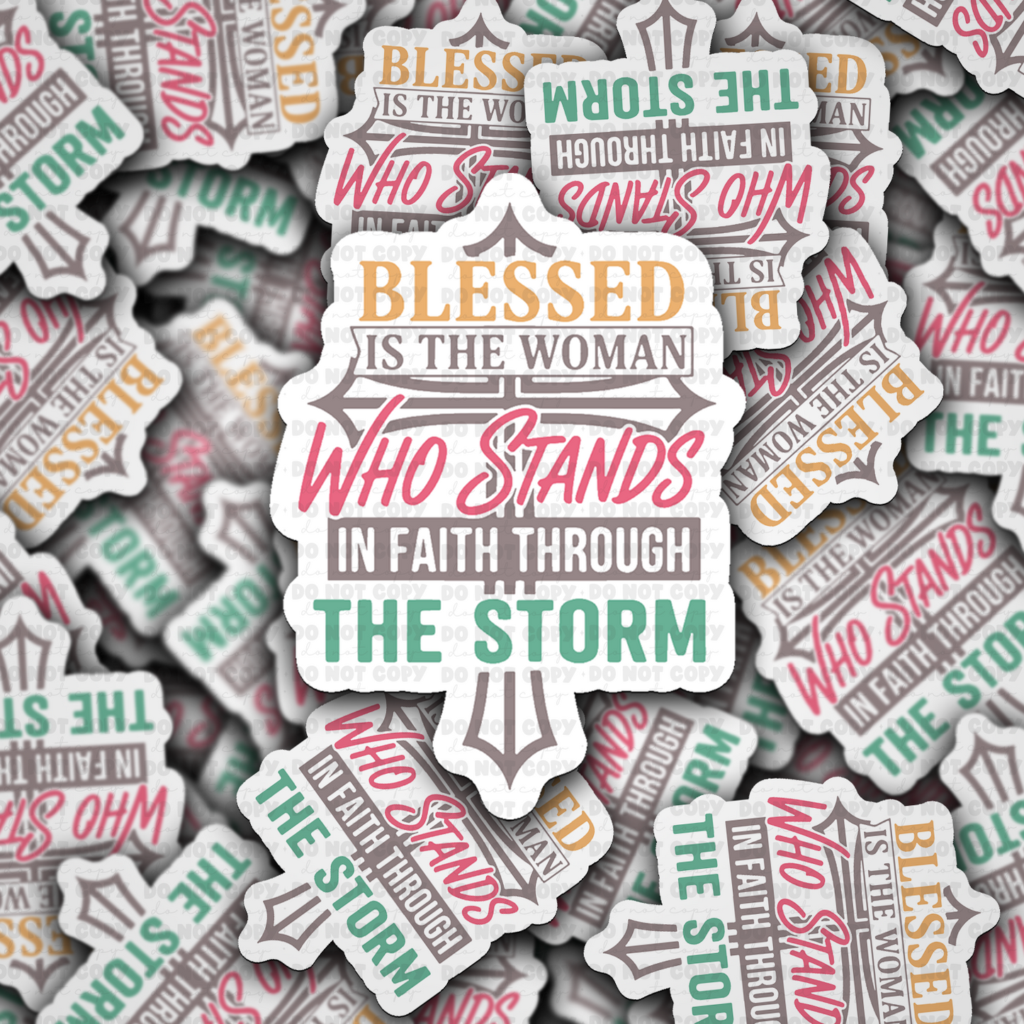 Blessed is the woman sticker