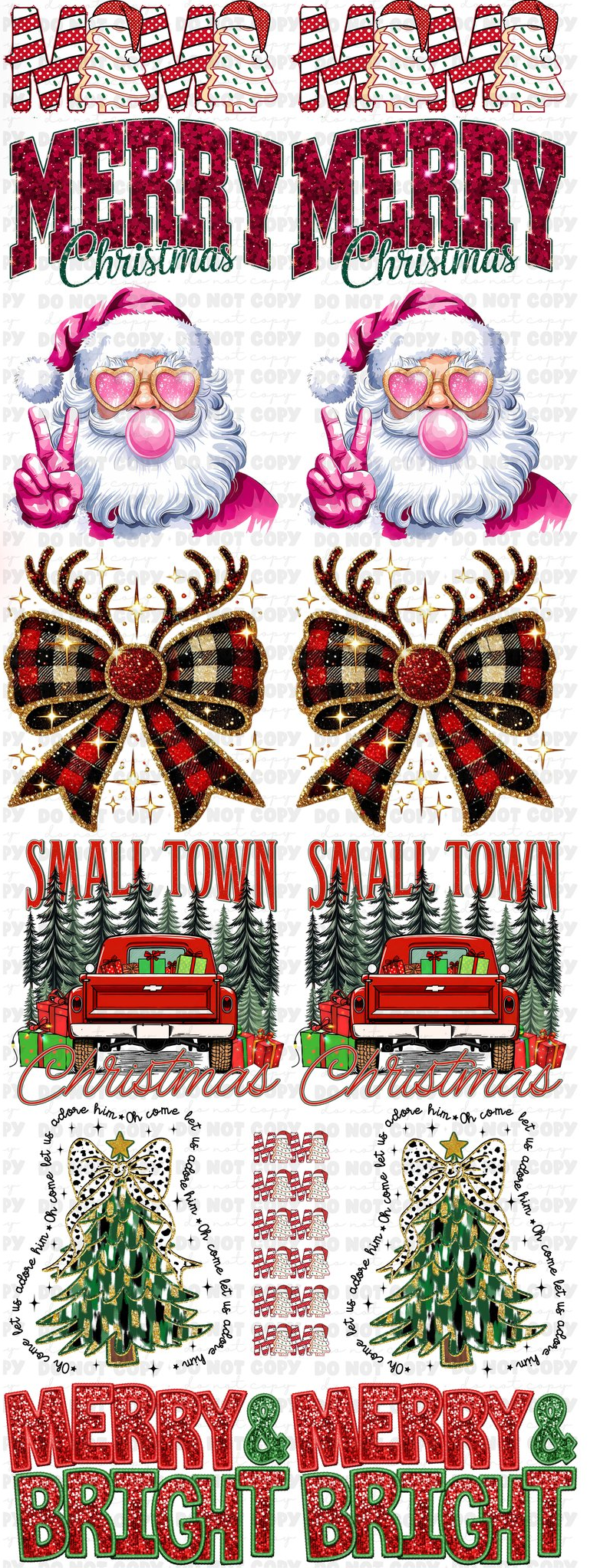 Christmas dtf gang sheet print