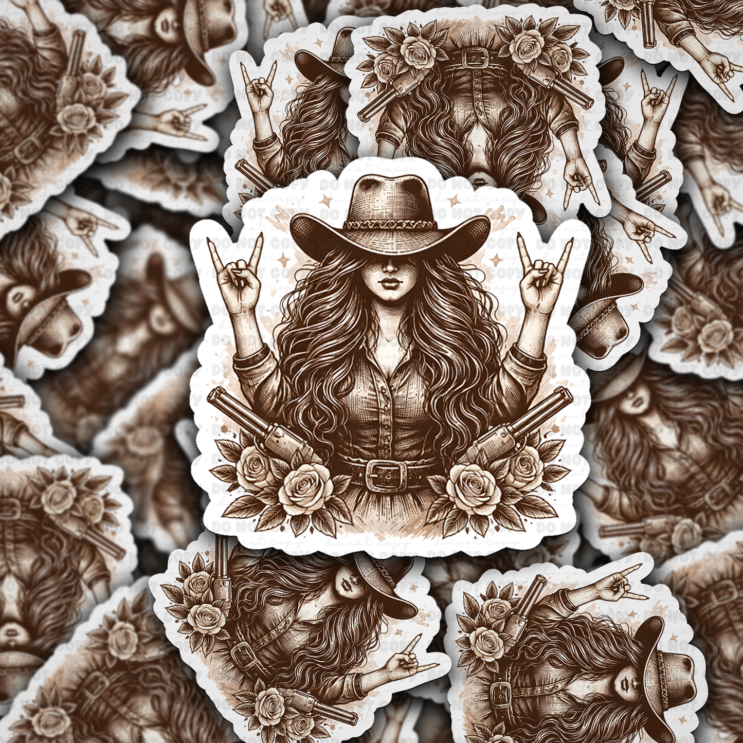 Cowgirl western sticker