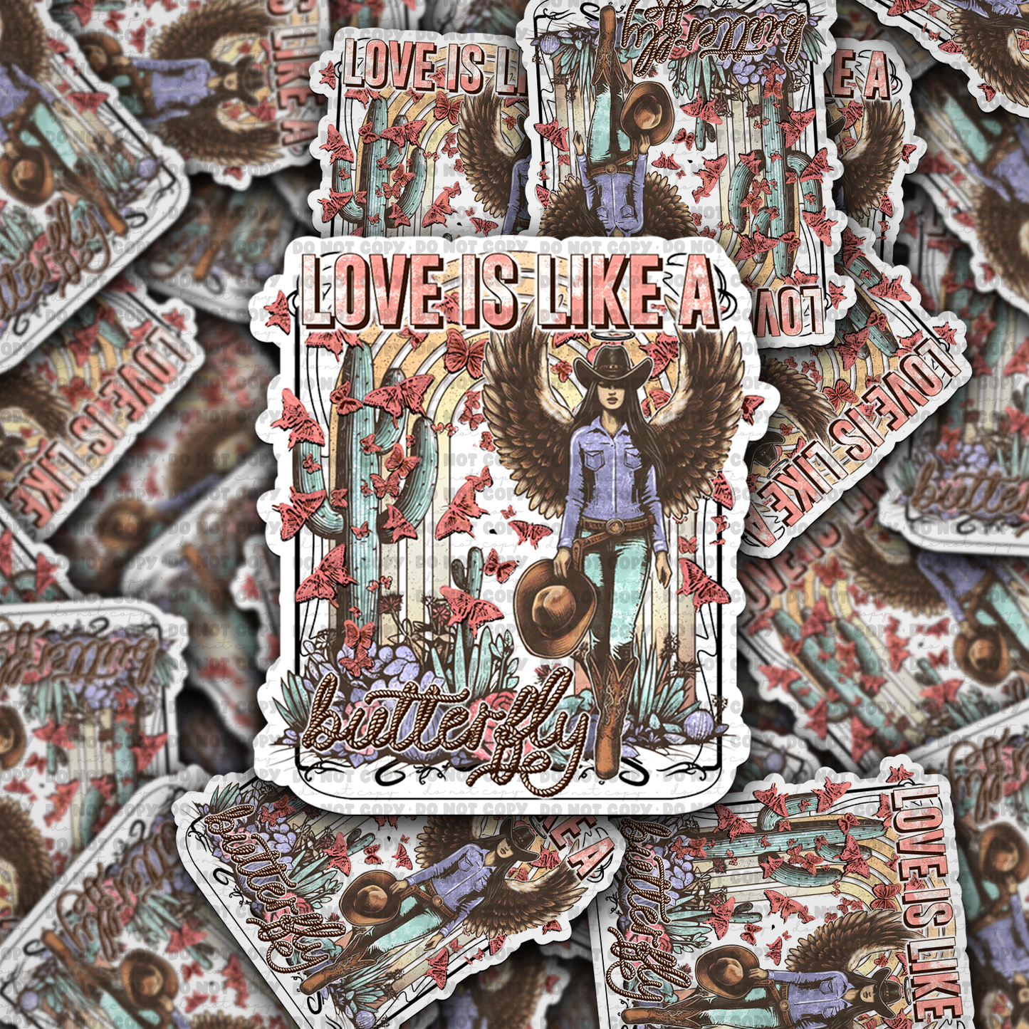 love is like a butterfly sticker
