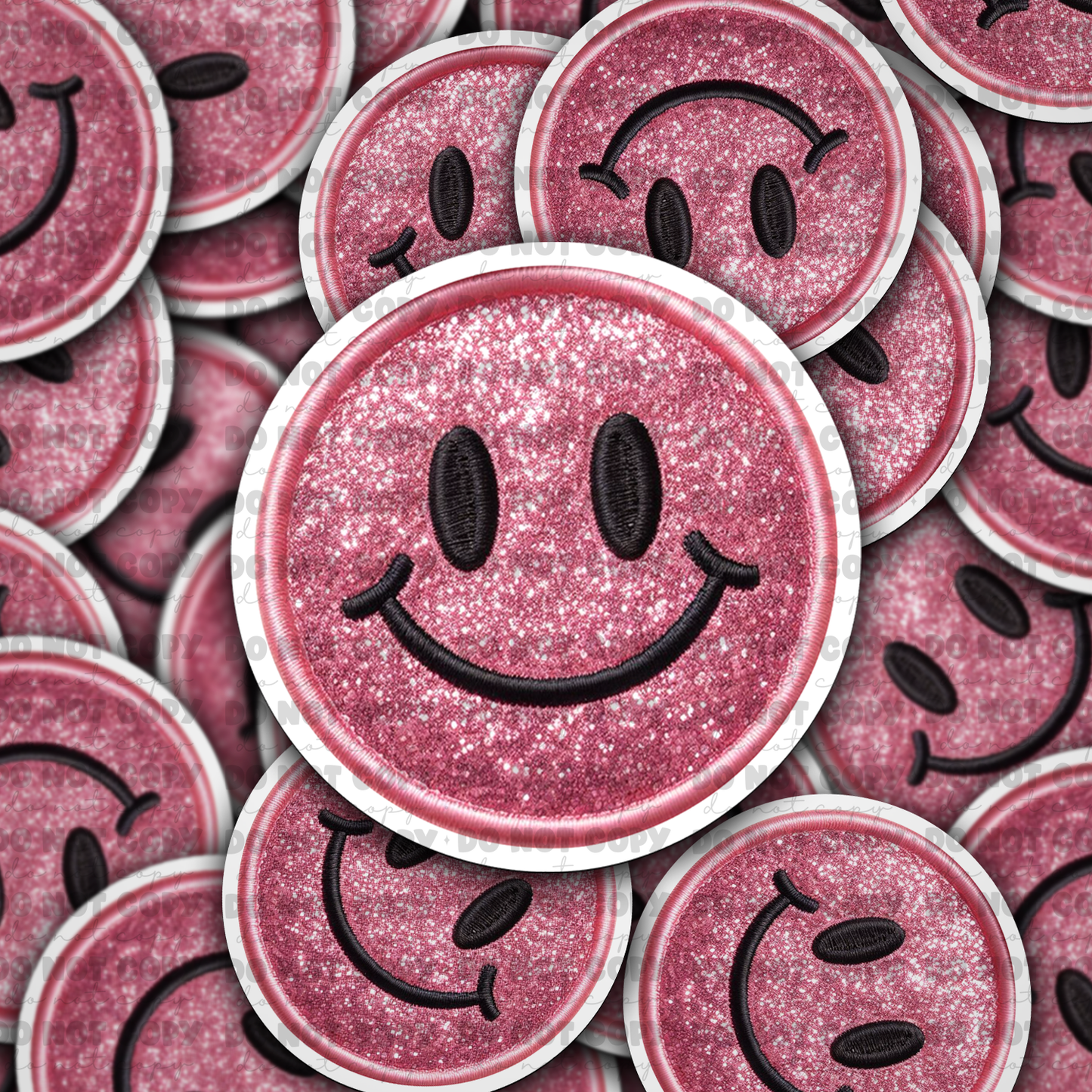 Pink smiley sticker