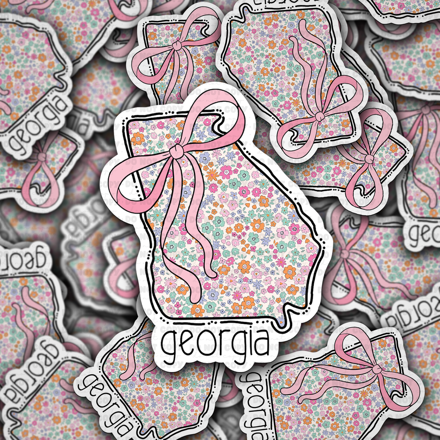 Georgia floral state sticker
