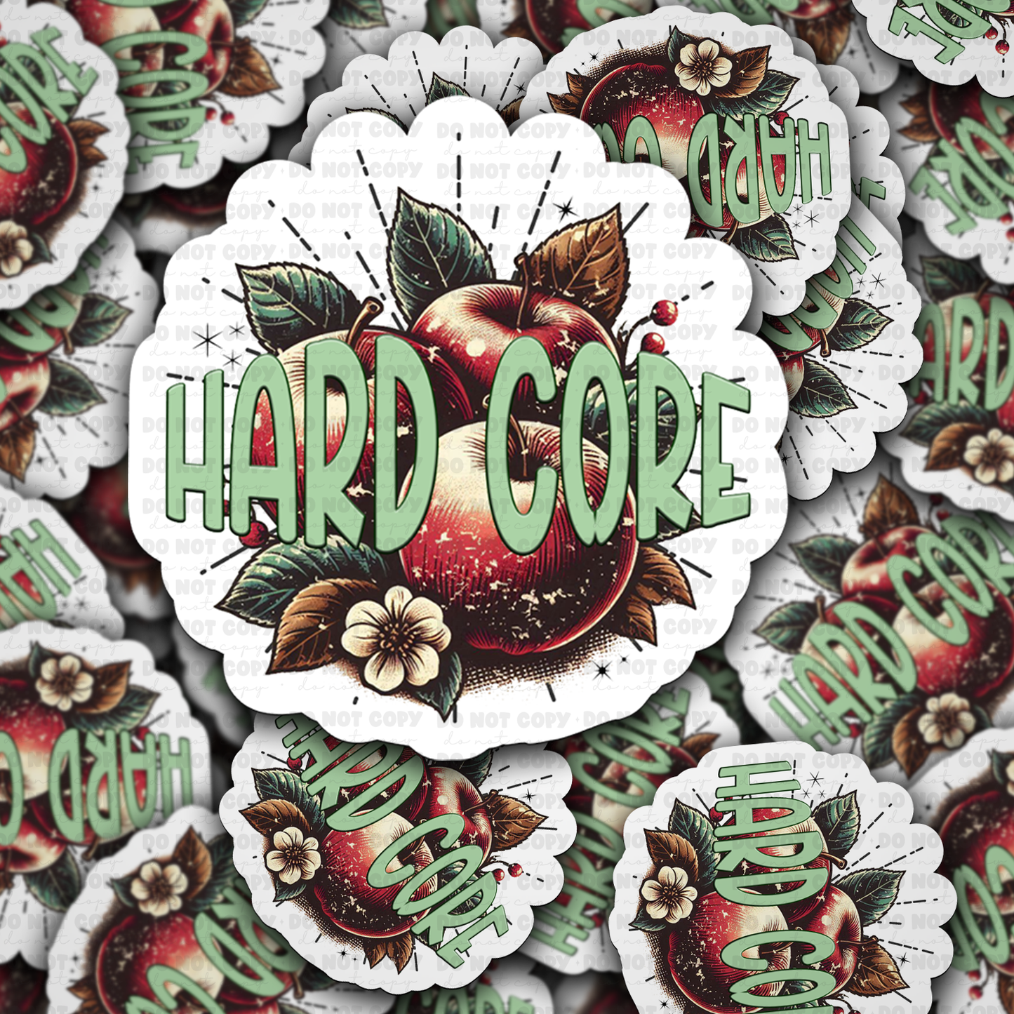 Hard core sticker