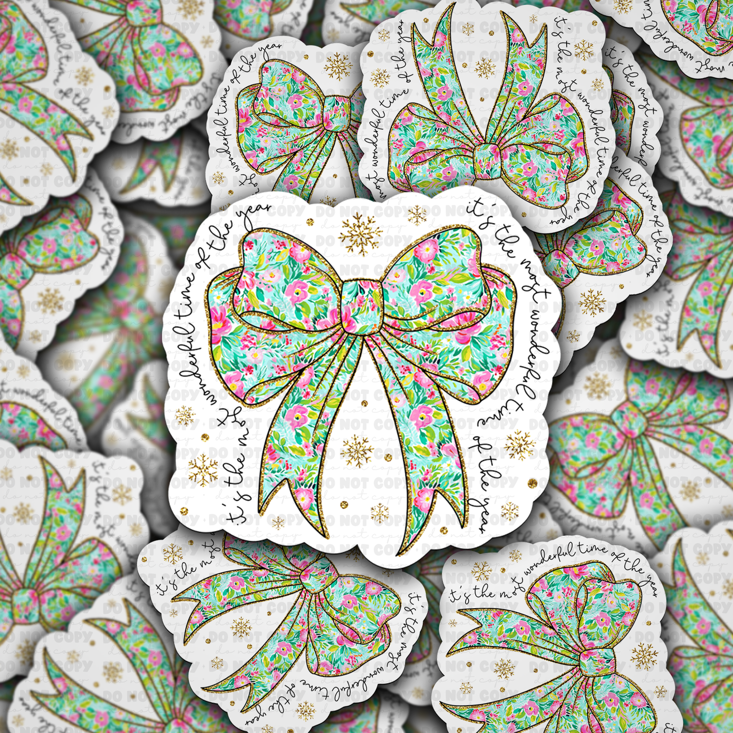 Its the most wonderful time of the year bow sticker