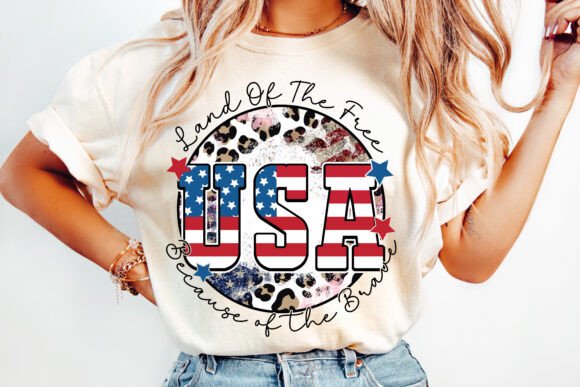 Land of the free usa sublimation print