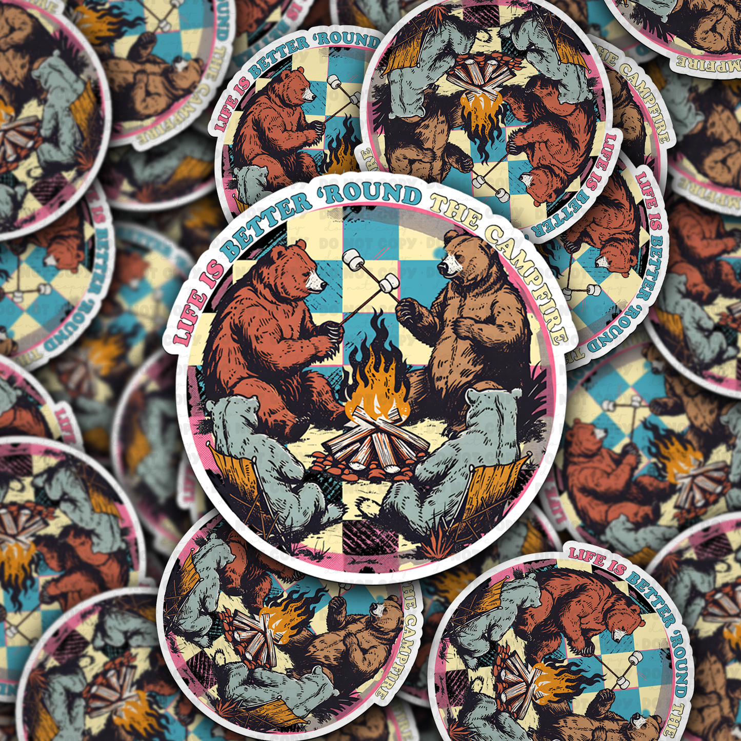 Life is better round the camp fire sticker