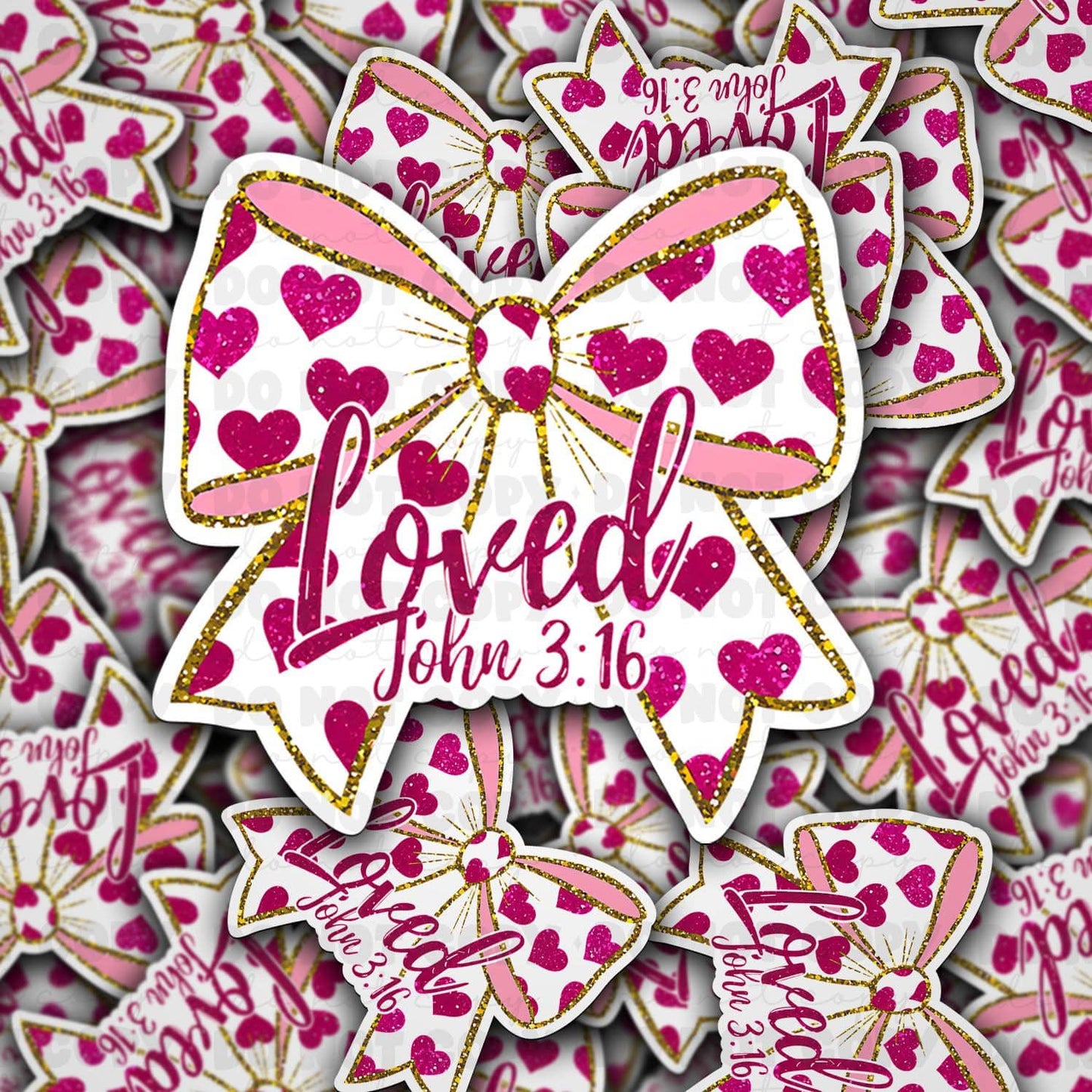 Loved John 3:16 bow sticker