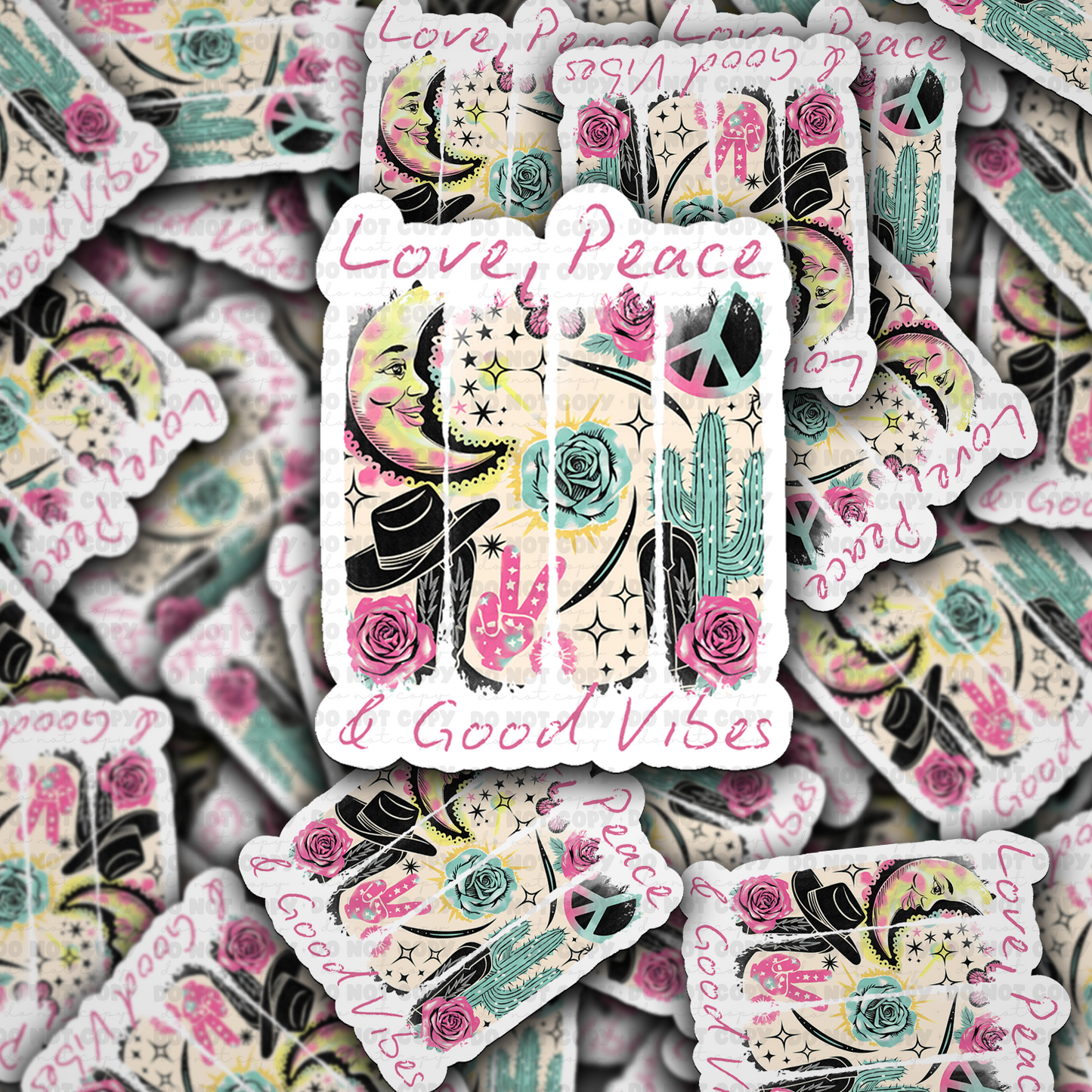 Love peace and good vibes sticker