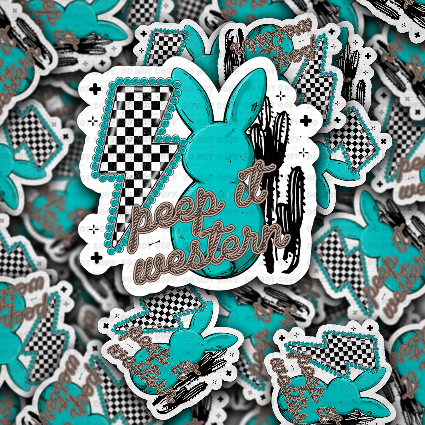 Peep it western sticker