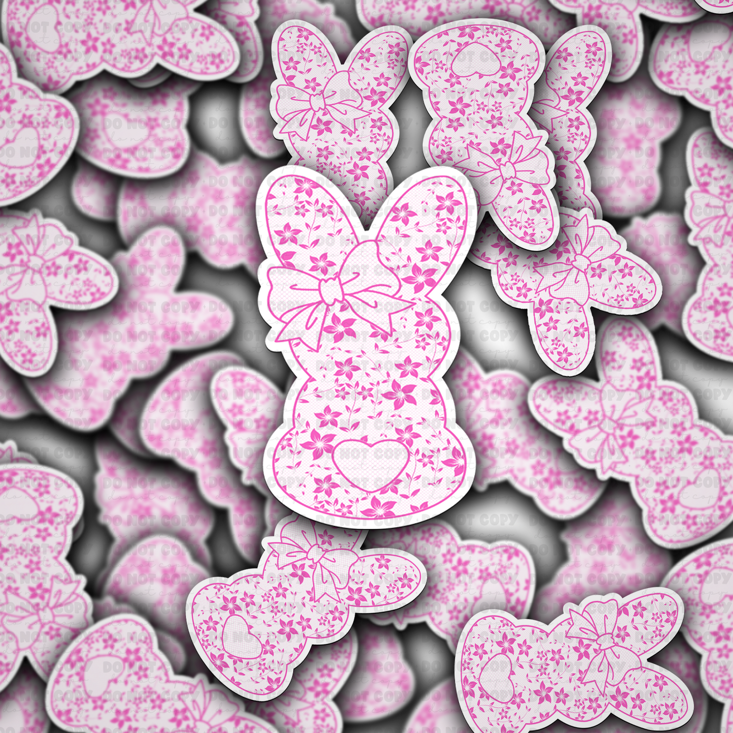Pink lace bunny sticker