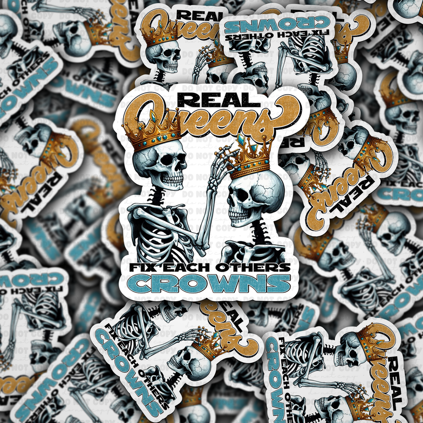 Real queens fix each others crowns sticker
