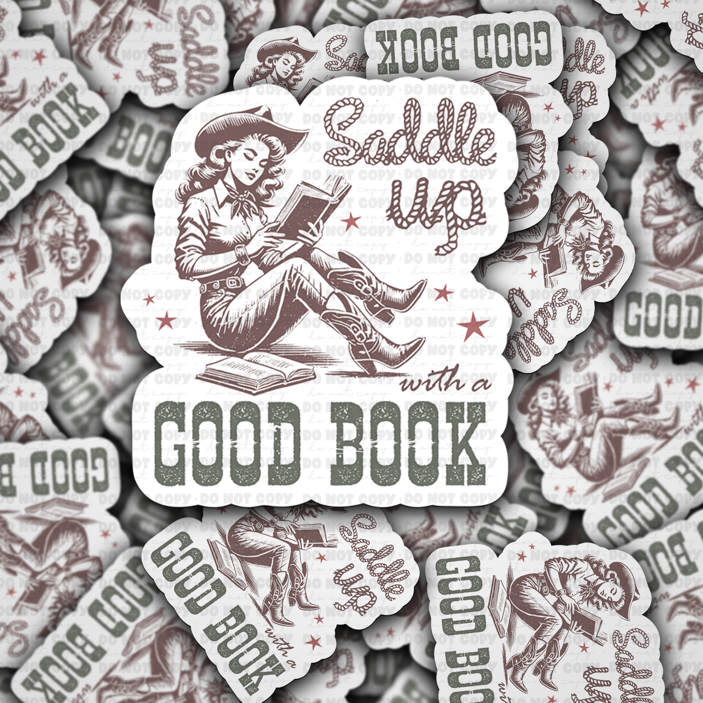 Saddle up with a good book sticker