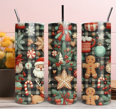 Santa reindeer tumbler