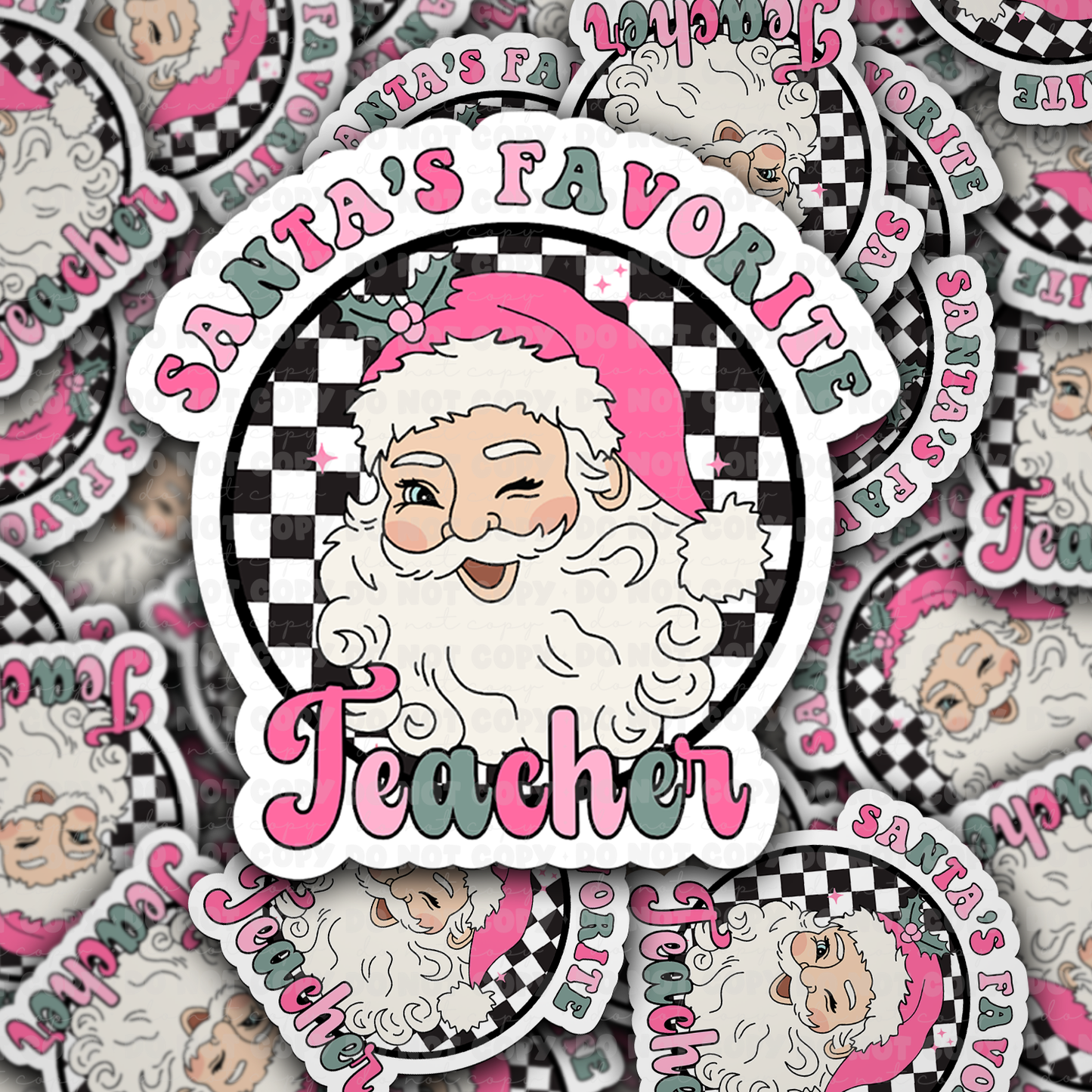Santa's favorite teacher sticker