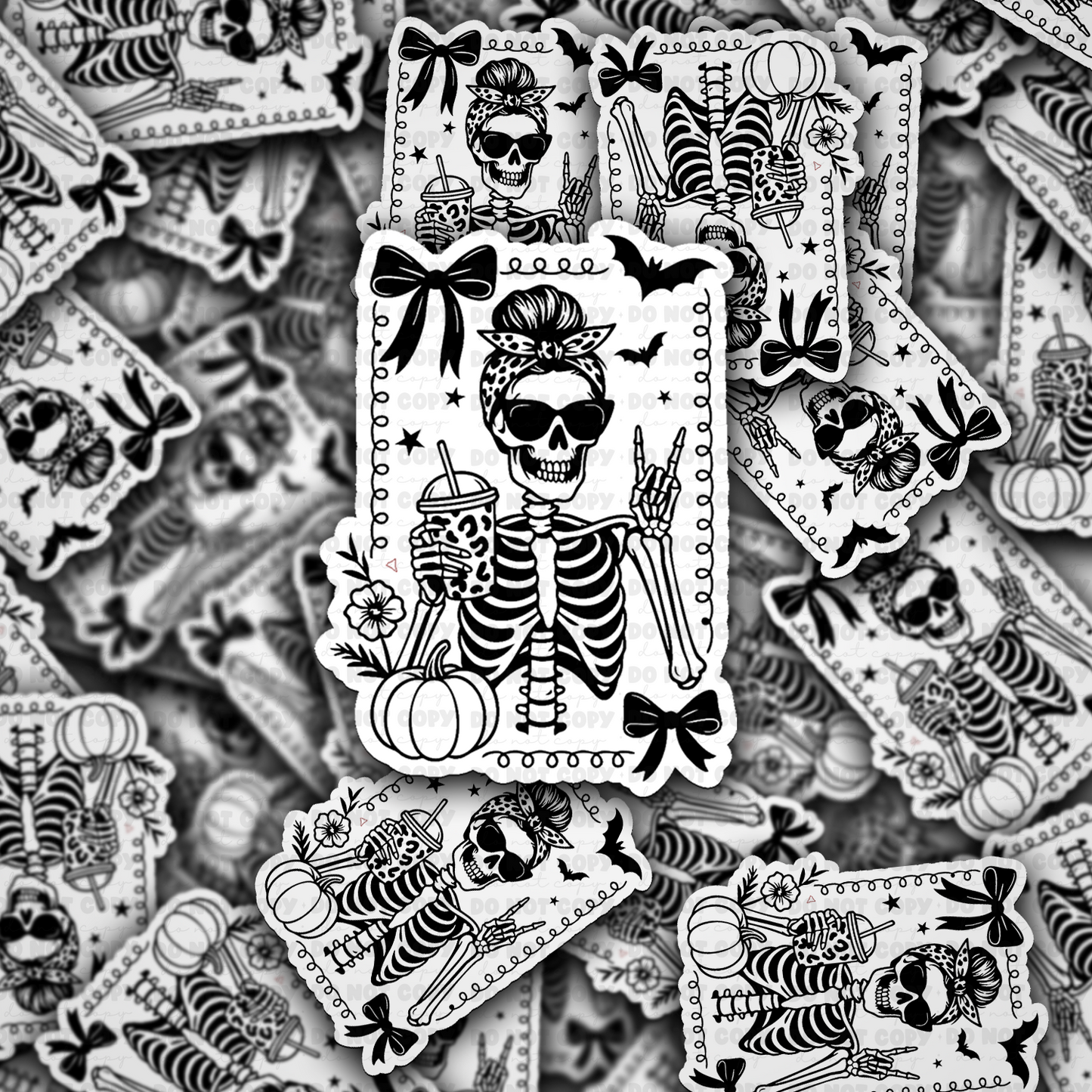 skeleton peace sticker