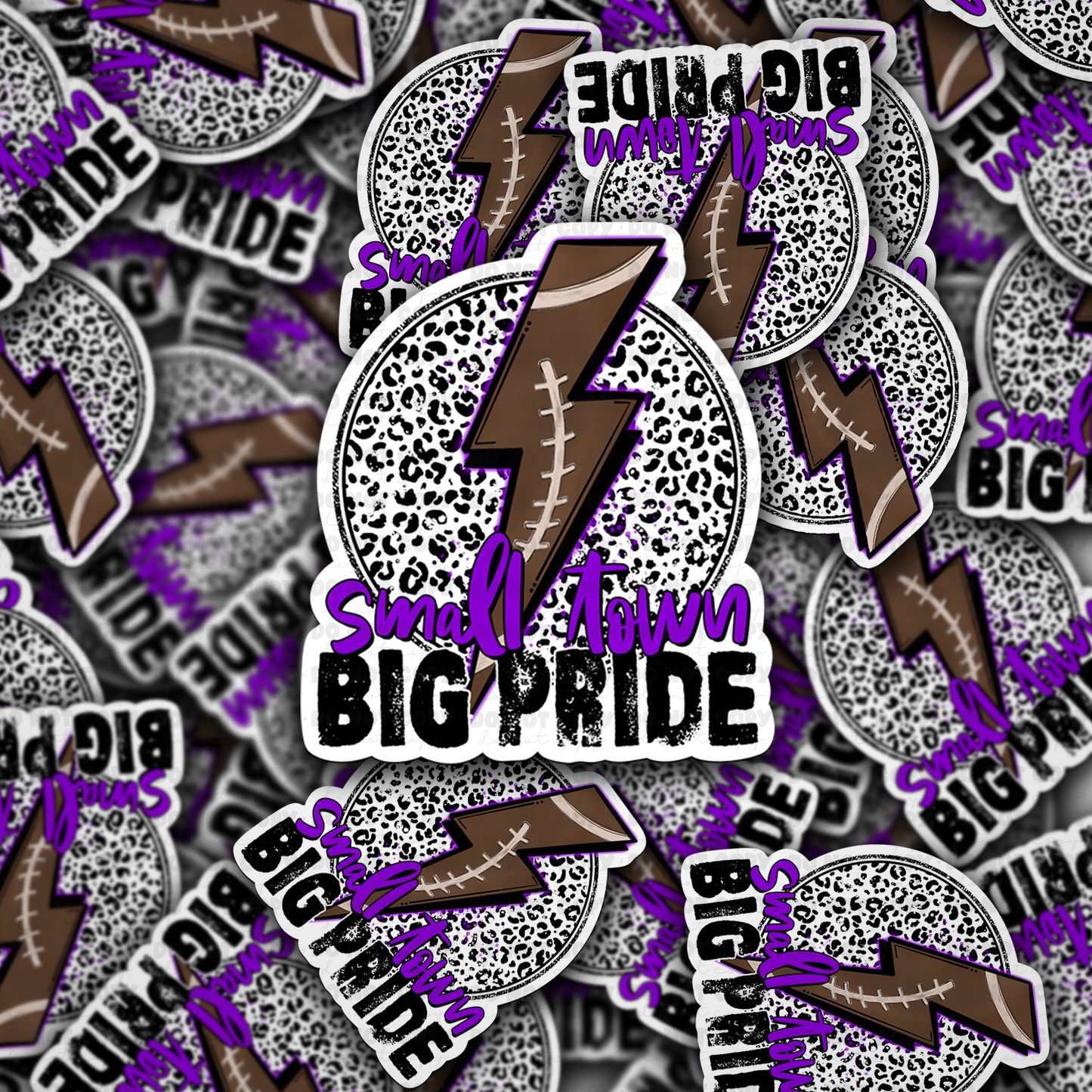 Small town big pride purple sticker