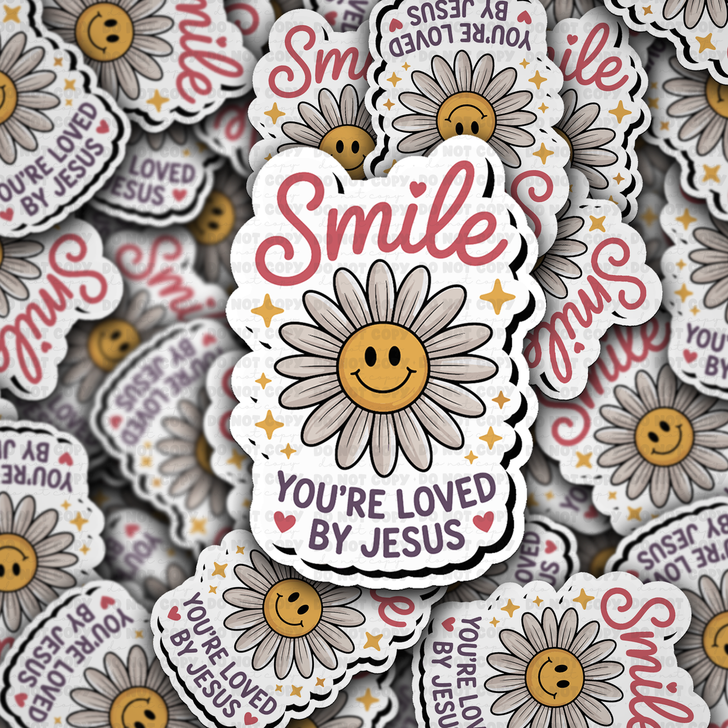 Smile you're loved by Jesus sticker
