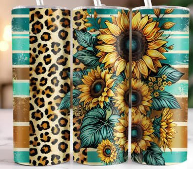Sunflower stripe leopard tumbler