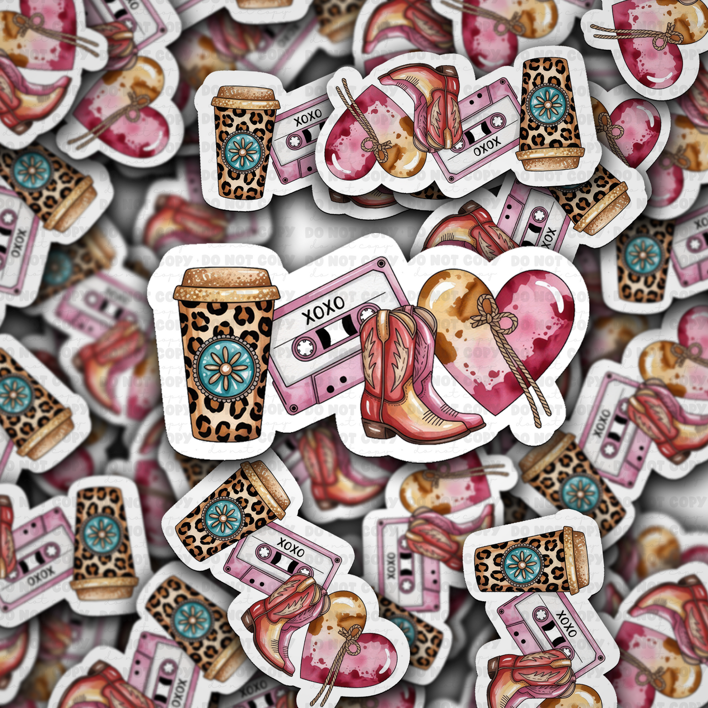 xoxo western sticker
