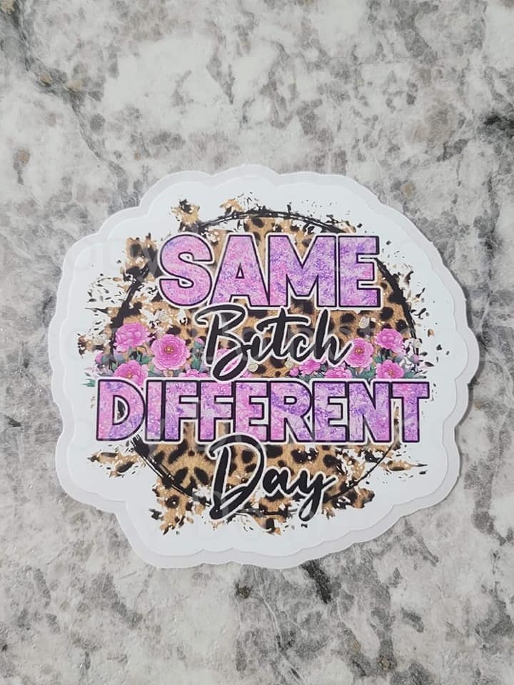 same bitch different day sticker