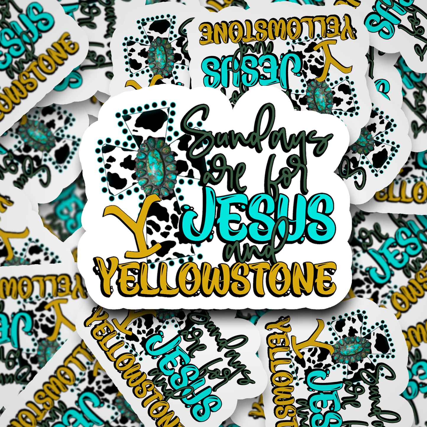 sundays are for jesus and yellowstone sticker